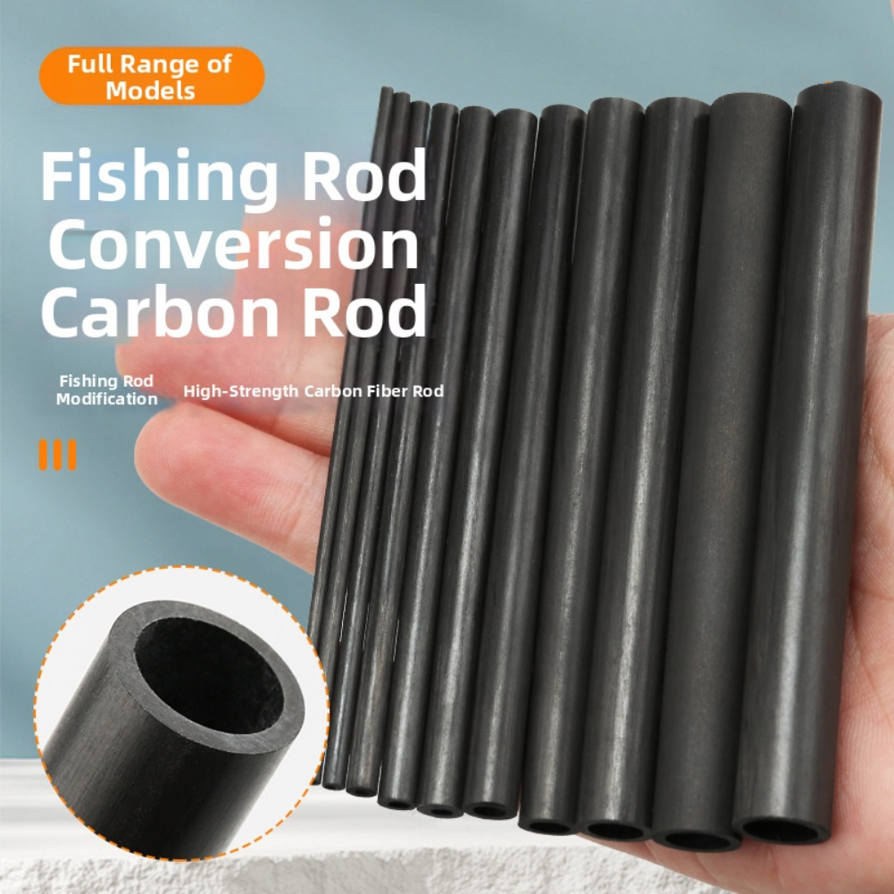Fishing Rod Repair Kit - 10-сантиметровая черная полая трубка из углеродного